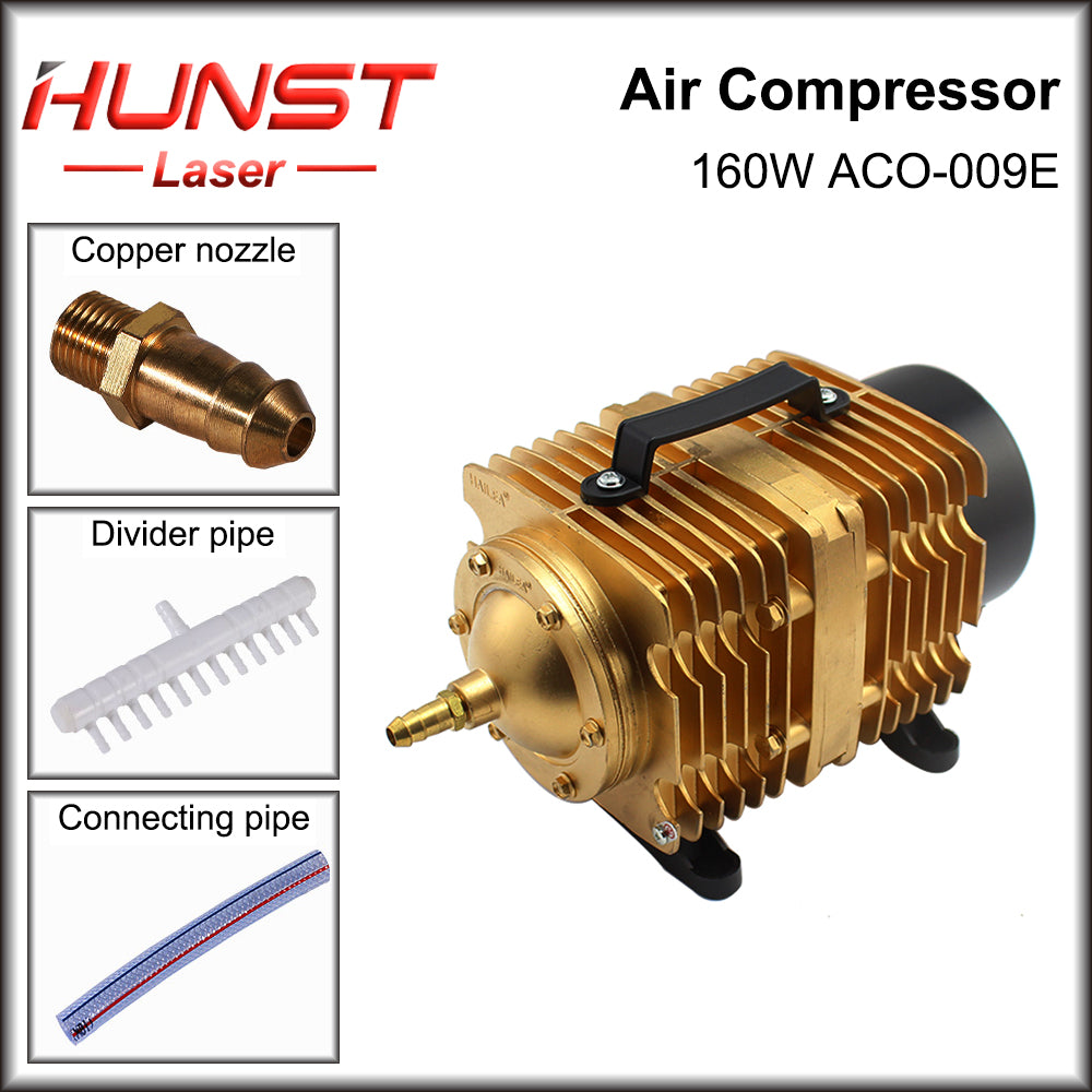 Bomba de ar magnética elétrica Hunst 160W, compressor de ar 110V/220V ACO-009E, para máquina de corte e gravação a laser de CO2.