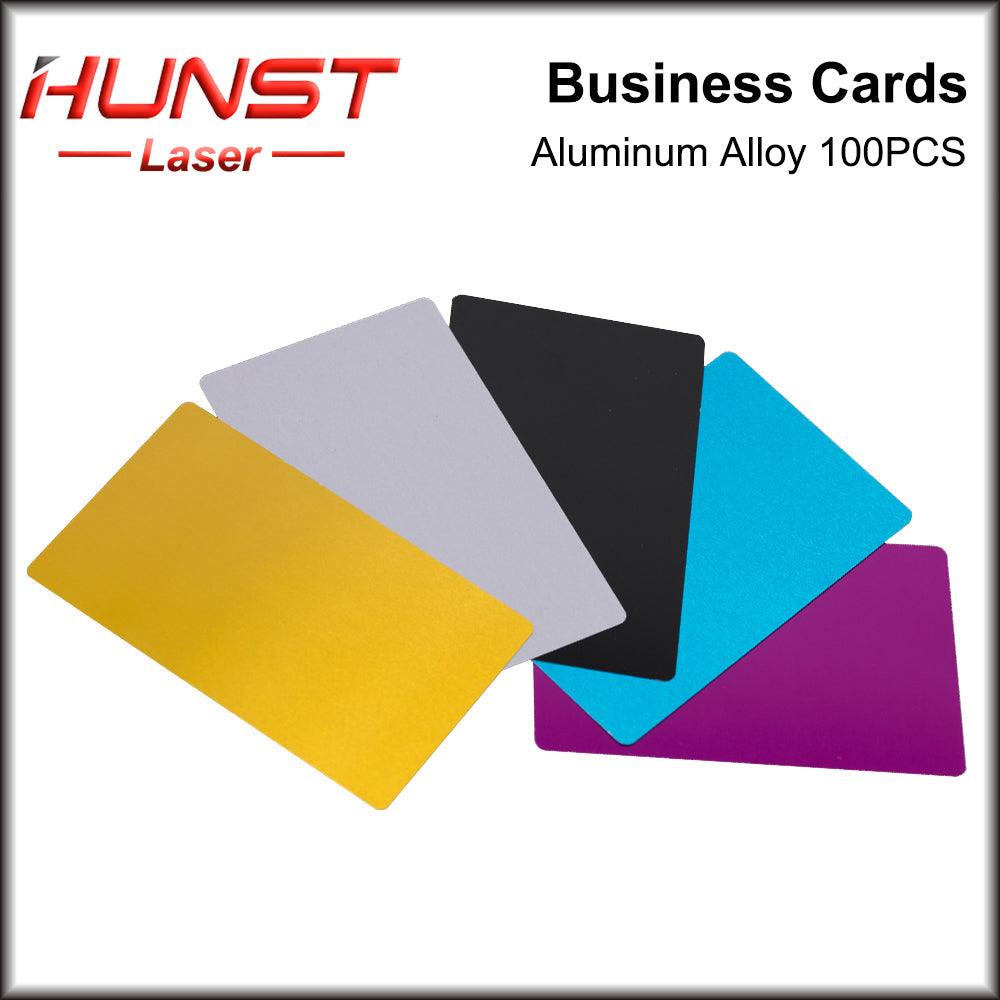Hunst 100PCS/LOTE Cartões de Nome Comercial Multicolorido Liga de Alumínio Folha de Metal Material de Teste para Máquina de Marcação a Laser