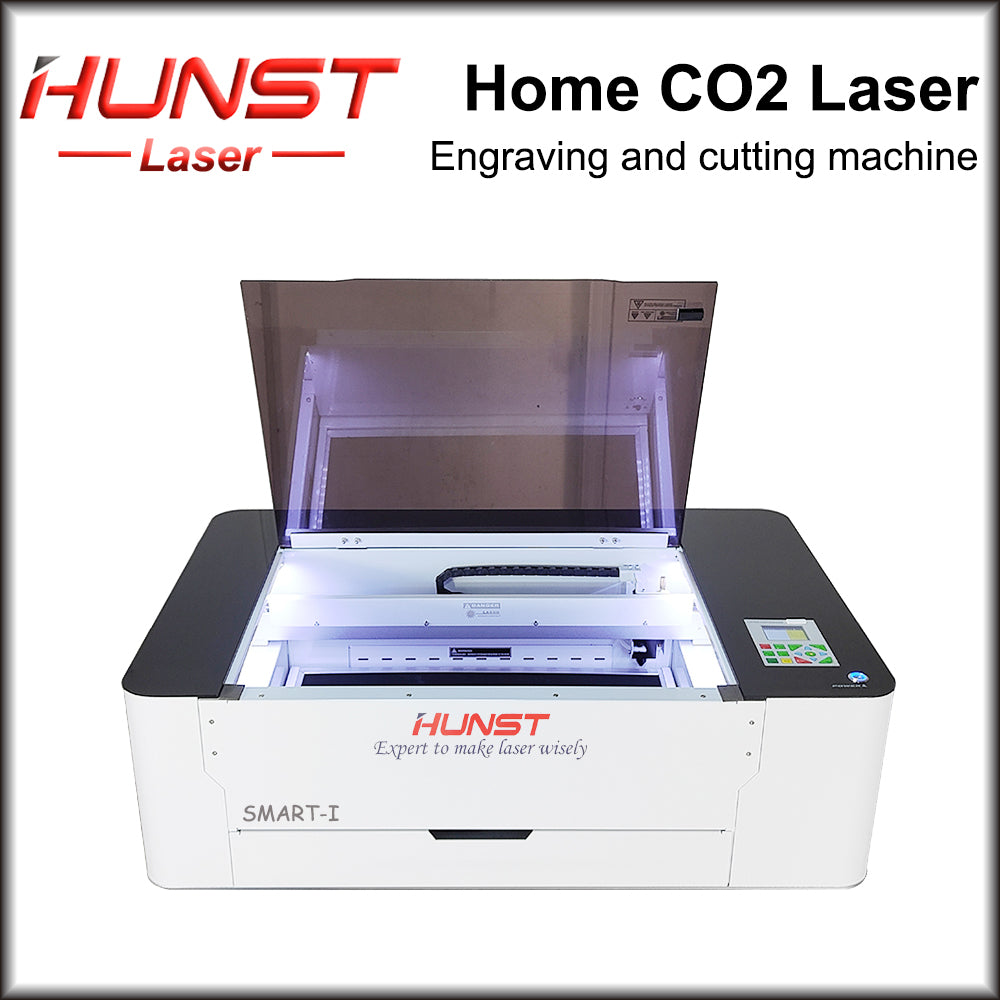 Máquina de corte a laser HUNST SMART-I Co2 Mini impressora a laser 3D de mesa Máquina de gravação de madeira compensada acrílica para hobby doméstico faça você mesmo