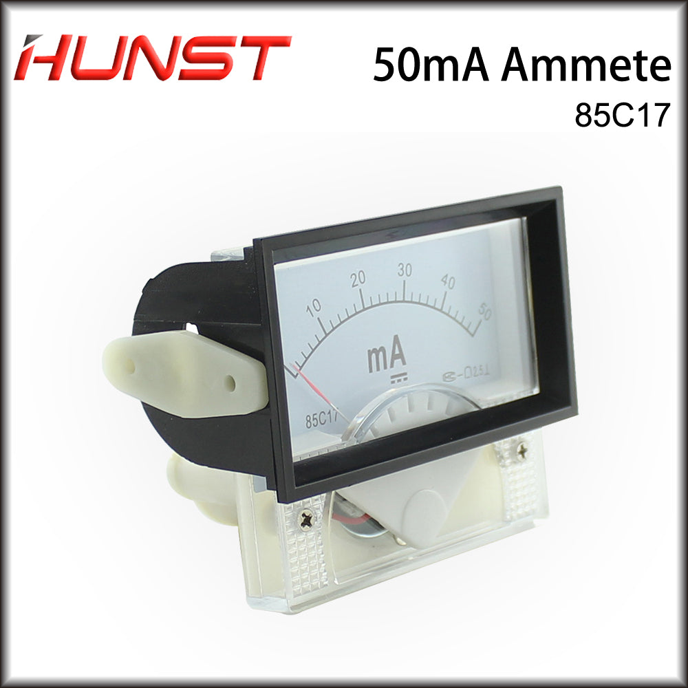Hunst 50mA Ammeter 85C17 DC 0-50mA Analog Amp Panel Meter Current for CO2 Laser Engraving Cutting Machine