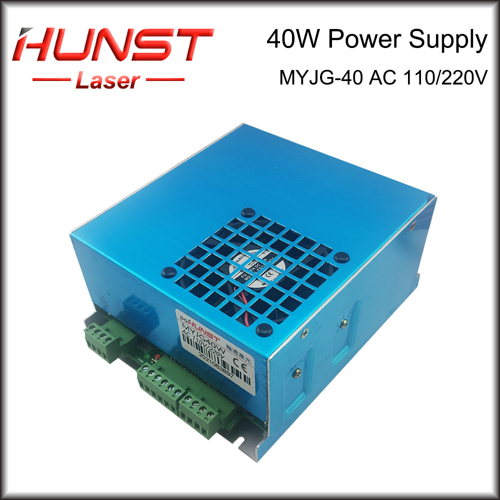 Hunst 40W CO2 Laser Power Supply 110V/220V for 30W 40W 50W Engraving Cutting Machine MYJG-40W Laser Generato