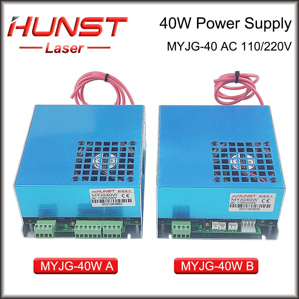Hunst 40W CO2 Laser Power Supply 110V/220V for 30W 40W 50W Engraving Cutting Machine MYJG-40W Laser Generato