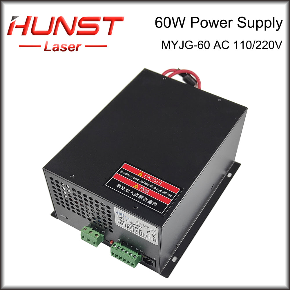 Hunst MYJG 60W CO2 Laser Power Supply 110V/220V Laser Generator For 50~70W Engraving Cutting Machine