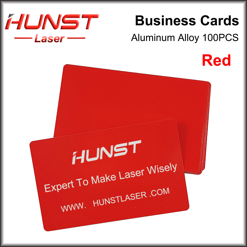 Hunst 100PCS/LOTE Cartões de Nome Comercial Multicolorido Liga de Alumínio Folha de Metal Material de Teste para Máquina de Marcação a Laser