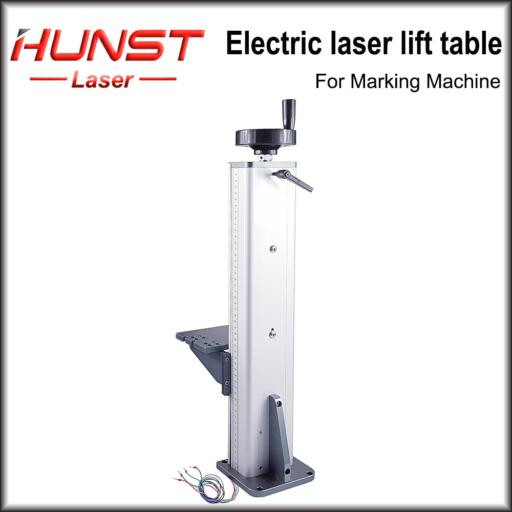 Máquina de marcação a laser Hunst, mesa elevatória automática, suporte de elevação com eixo Z, altura de 500 mm, com controle de motor, mesa elevatória elétrica.