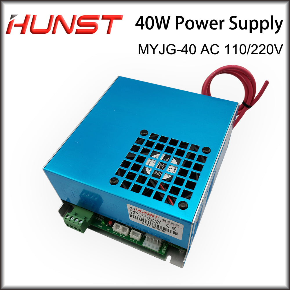 Hunst 40W CO2 Laser Power Supply 110V/220V for 30W 40W 50W Engraving Cutting Machine MYJG-40W Laser Generato