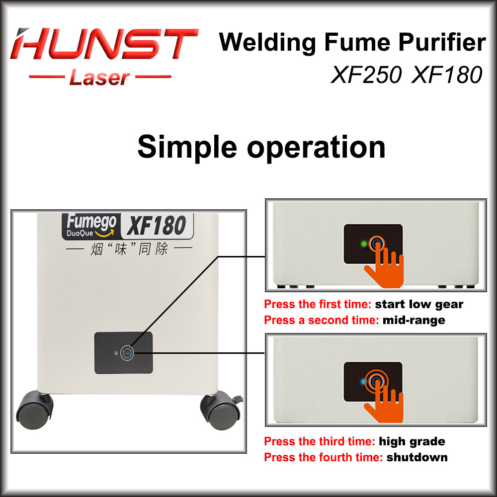 Hunst Laser Fume Extractor XF250 Soldering Smoke Fume Absorber Purifier HEPA Dust Collector for Nail Salon,Beauty Dust Absorbing