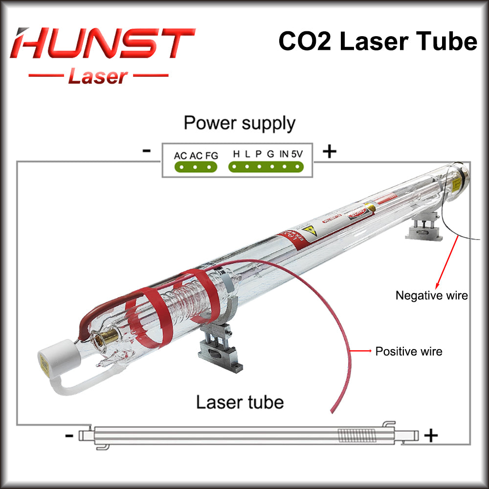 Hunst EFR F2 F4 F6 Co2 Laser Tube Power 40~150W Diameter 60/80mm Laser Lamp For Co2 Laser Cutter Engraving Machine