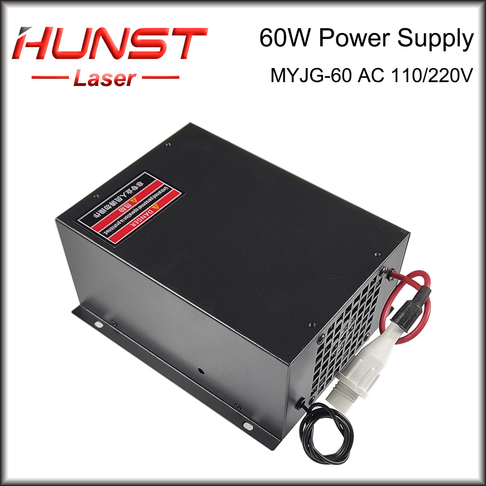 Hunst MYJG 60W CO2 Laser Power Supply 110V/220V Laser Generator For 50~70W Engraving Cutting Machine