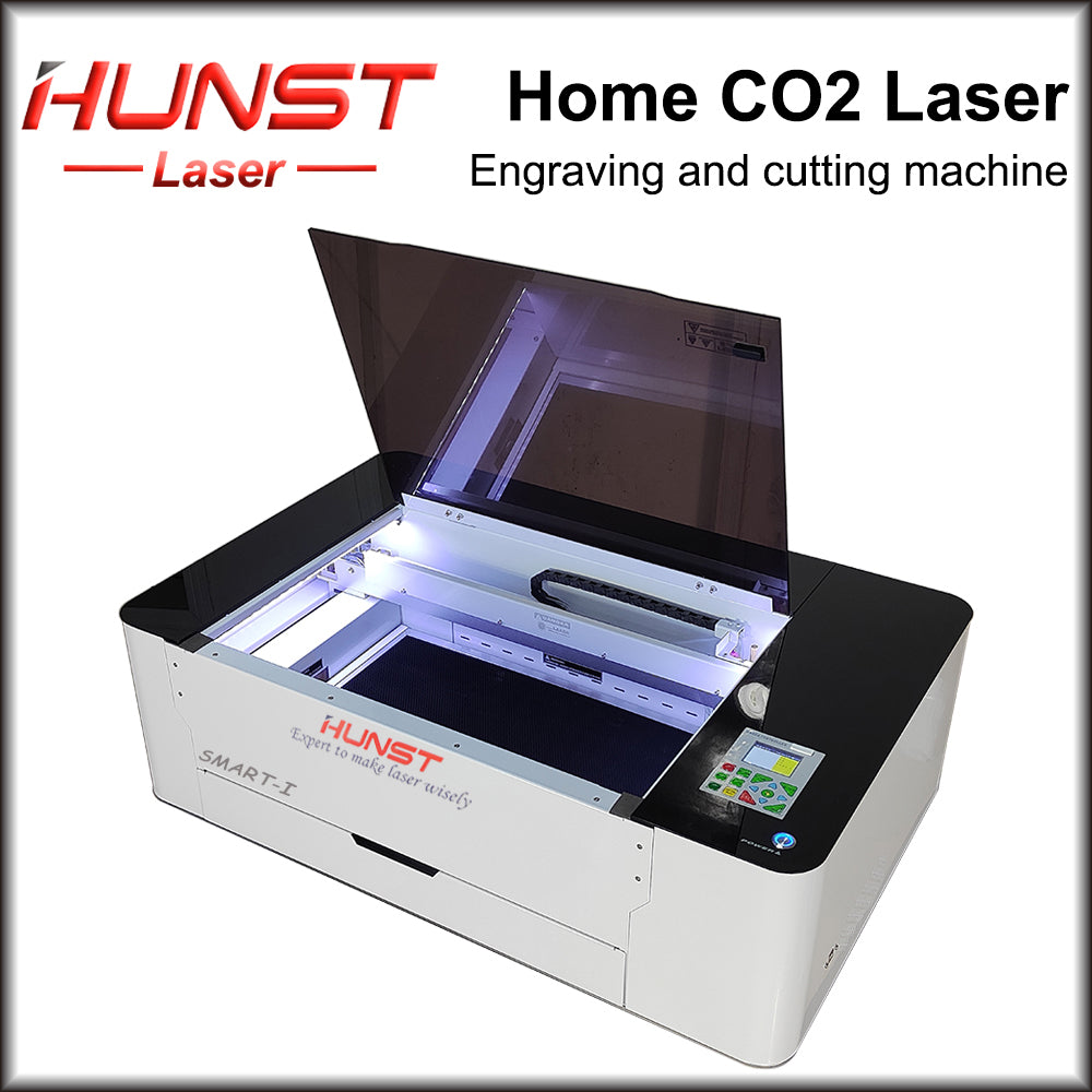 Máquina de corte a laser HUNST SMART-I Co2 Mini impressora a laser 3D de mesa Máquina de gravação de madeira compensada acrílica para hobby doméstico faça você mesmo