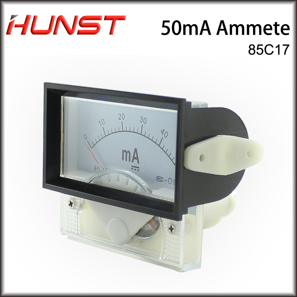Hunst 50mA Ammeter 85C17 DC 0-50mA Analog Amp Panel Meter Current for CO2 Laser Engraving Cutting Machine
