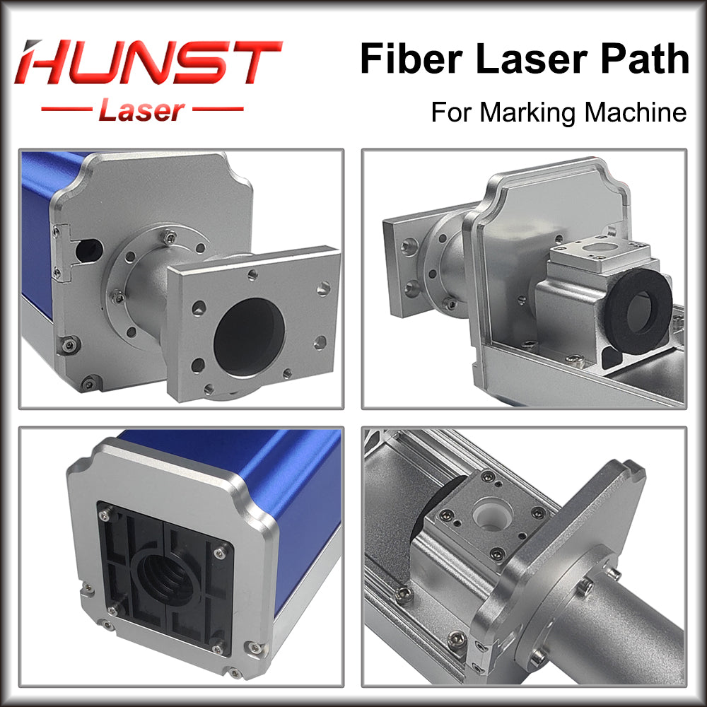 Caminho de laser de fibra HUNST, invólucro de caminho padrão azul, interface Rayucs MAX JPT para máquina de marcação e gravação a laser