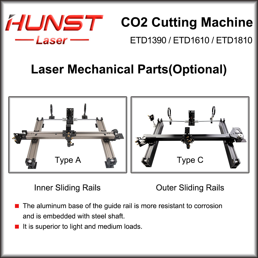 Hunst Máquina de corte e gravação a laser de CO2 de cabeça dupla 1390/1610/1810 Cortador a laser para madeira, tecido acrílico, couro, papel, pano