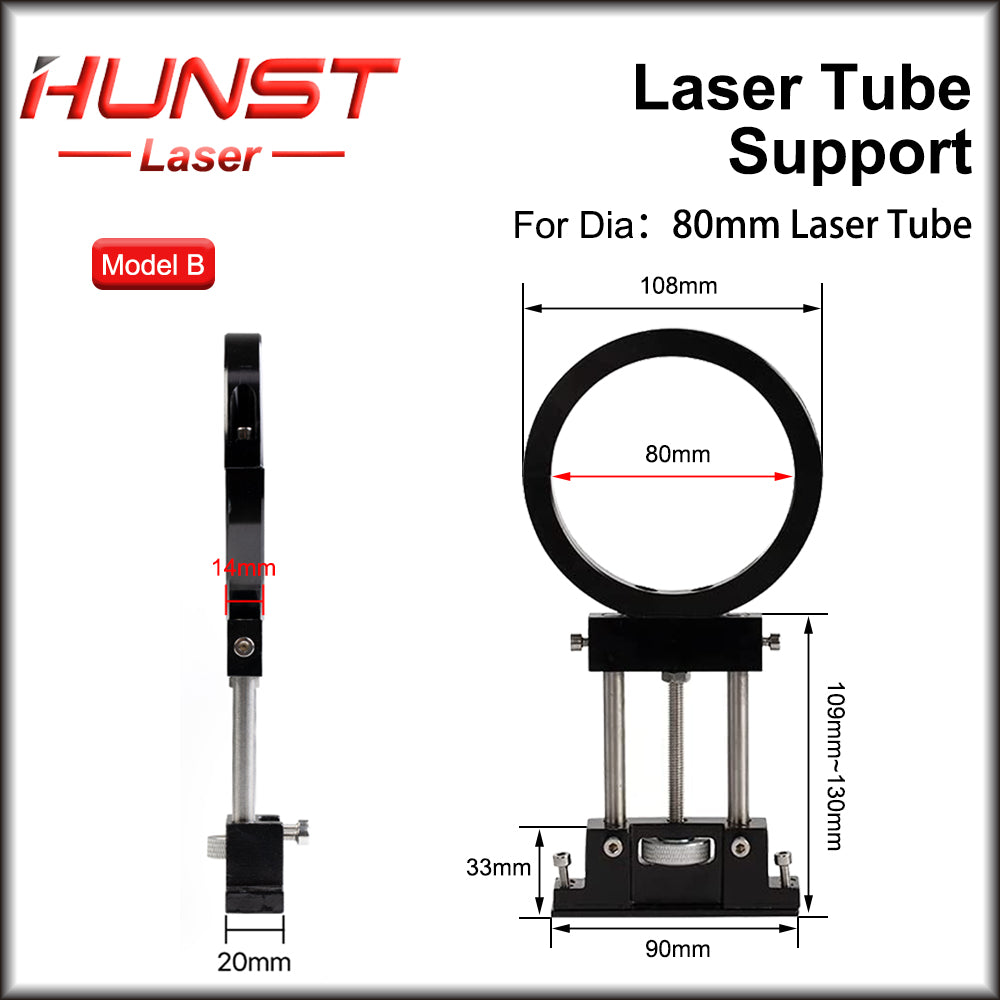 Hunst Metal Co2 Laser Tube Holder Support Mount Diameter 80mm for Laser Engraving Cutting Machine