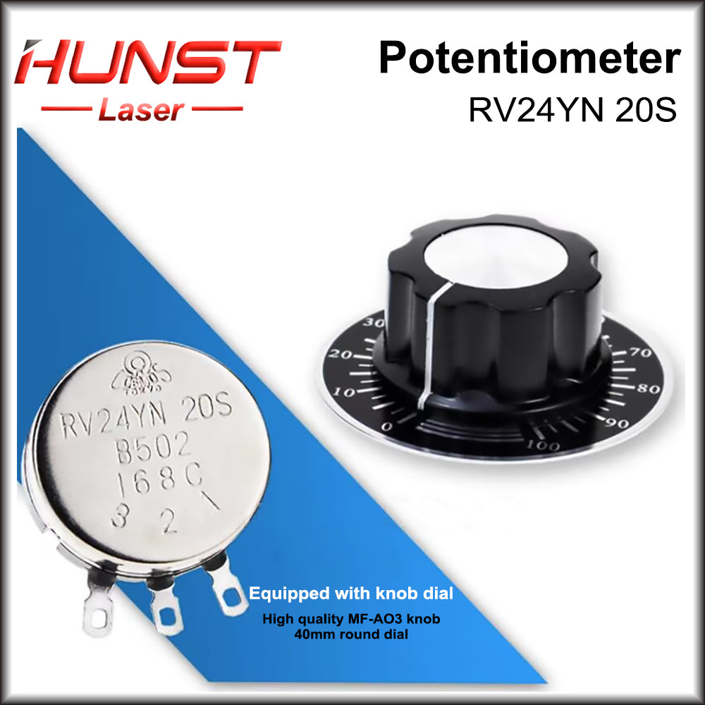 HUNST Inverter Single-turn Speed Potentiometer RV24YN 20S 2W 5K Ohm For CO2 Laser Engraving Cutting Machine Power Supply