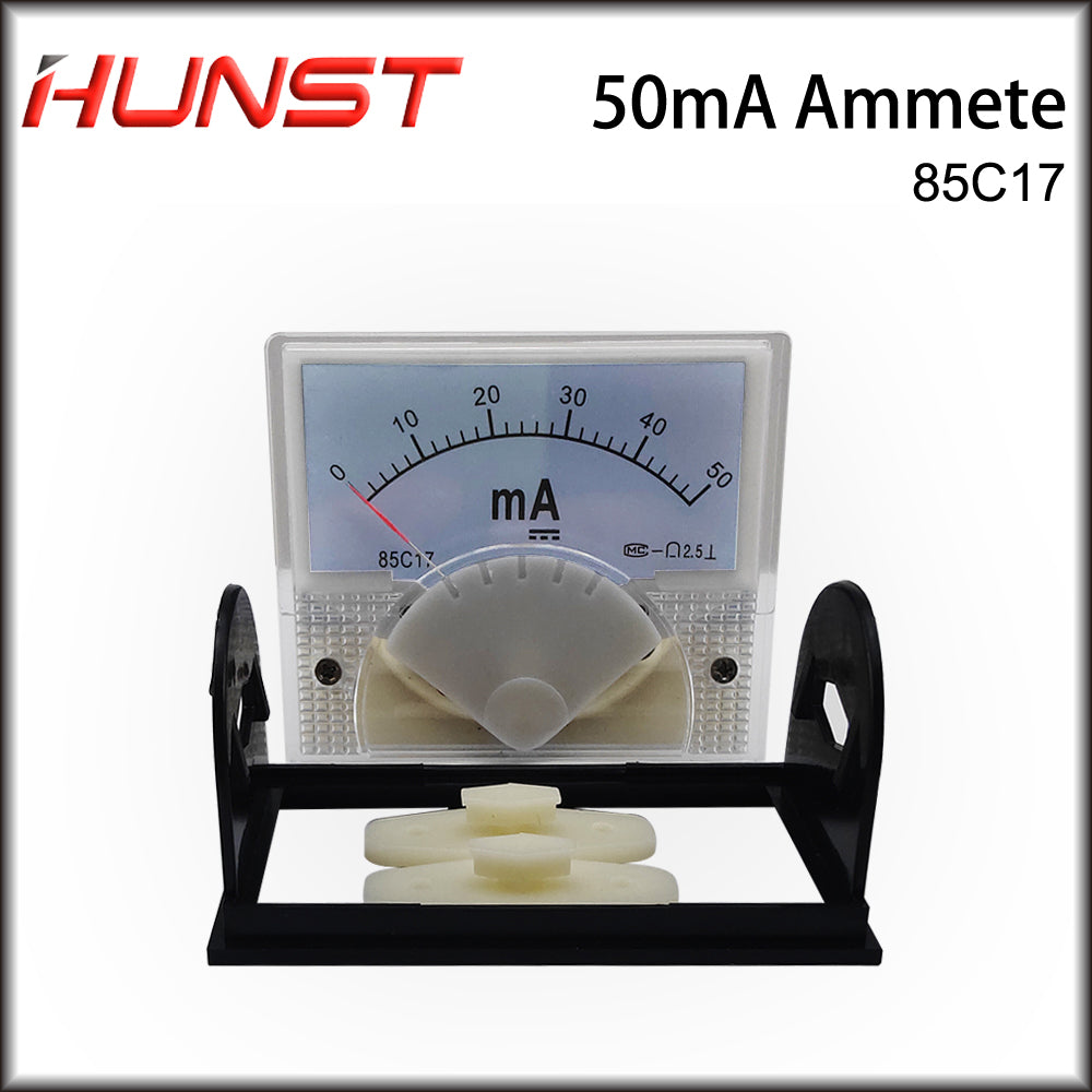 Hunst 50mA Ammeter 85C17 DC 0-50mA Analog Amp Panel Meter Current for CO2 Laser Engraving Cutting Machine