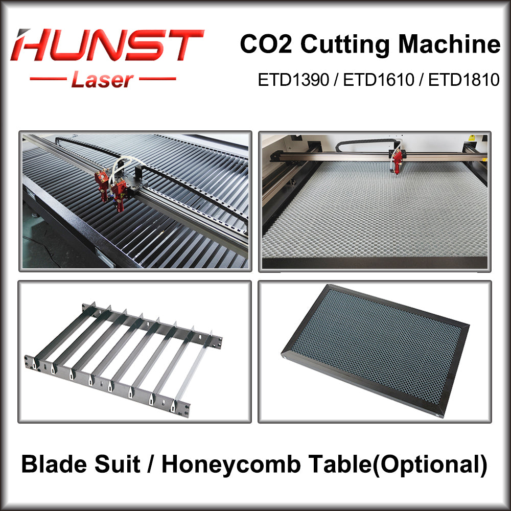 Hunst Máquina de corte e gravação a laser de CO2 de cabeça dupla 1390/1610/1810 Cortador a laser para madeira, tecido acrílico, couro, papel, pano