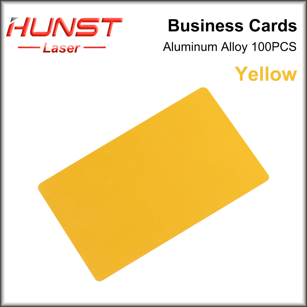 Hunst 100PCS/LOTE Cartões de Nome Comercial Multicolorido Liga de Alumínio Folha de Metal Material de Teste para Máquina de Marcação a Laser