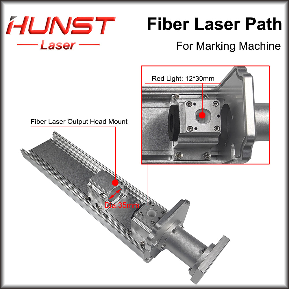 Caminho de laser de fibra HUNST, invólucro de caminho padrão azul, interface Rayucs MAX JPT para máquina de marcação e gravação a laser