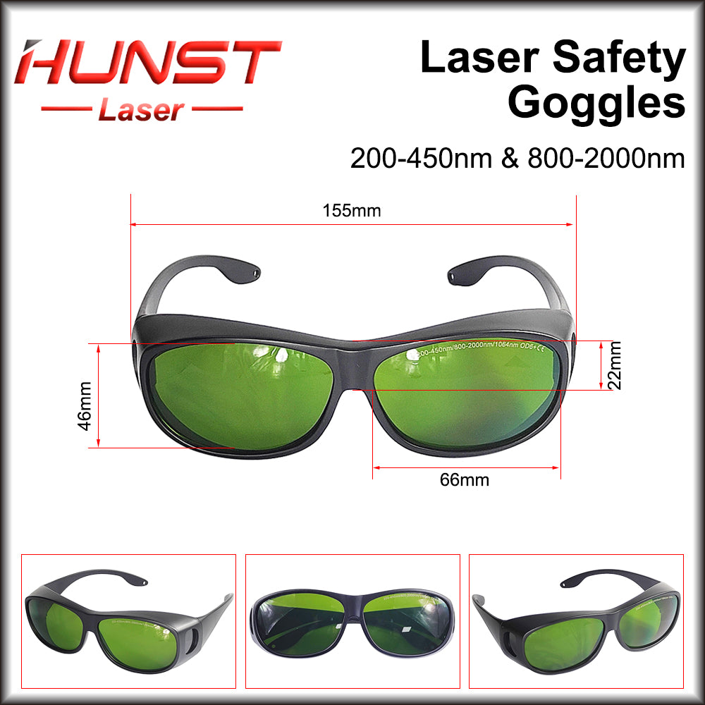 Hunst Laser Safety Goggles Protective Glasses Shield Protection Eyewear 200-450nm 800nm-2000nm For YAG Fiber UV Laser