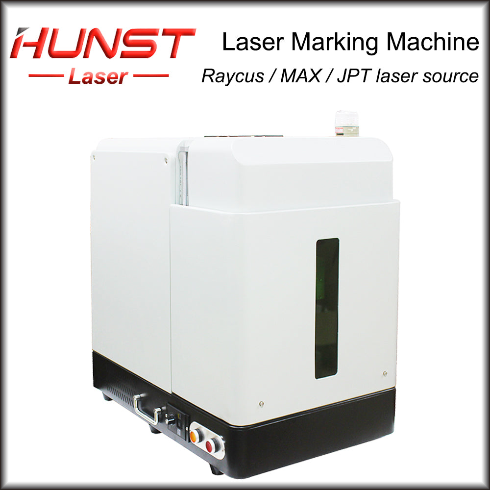Hunst Enclosed 20 30 50 100W JPT M7 MOPA MAX Raycus Fiber Laser Marking Machine Preço para corte de joias de ouro e prata Gravura