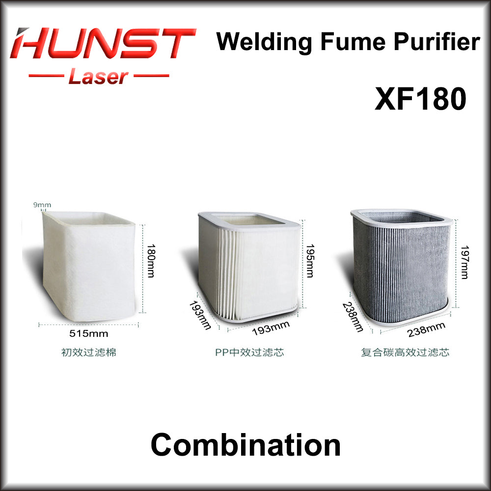 Elemento filtrante para extractor de humos láser Hunst para XF180 XF250 Purificador absorbente de humos de soldadura Colector de polvo HEPA Colector de polvo HEPA