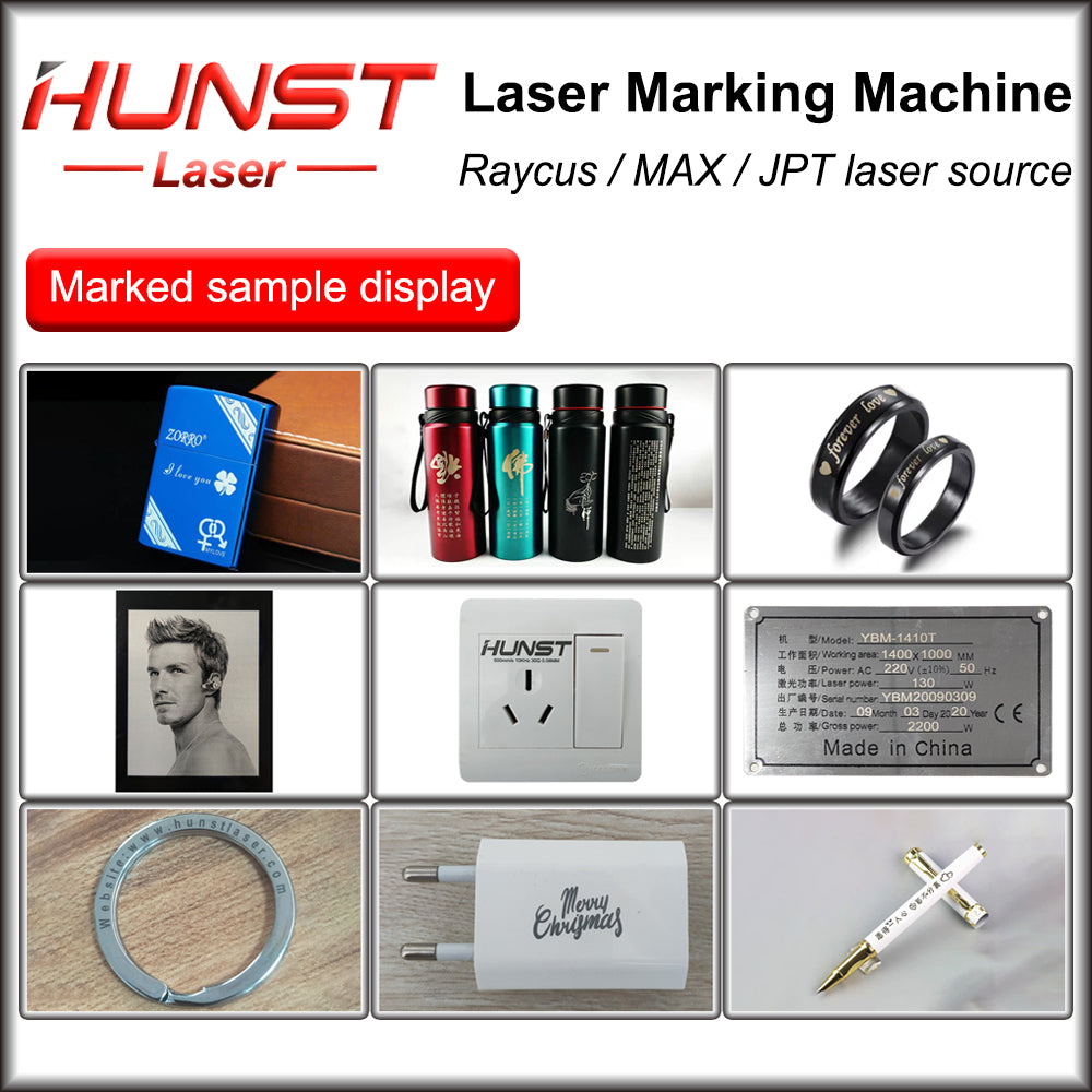 Máquina de marcação a laser de fibra Hunst 20w 30w 50w equipada com um computador PC para gravação a laser em joias de metal, ouro e prata