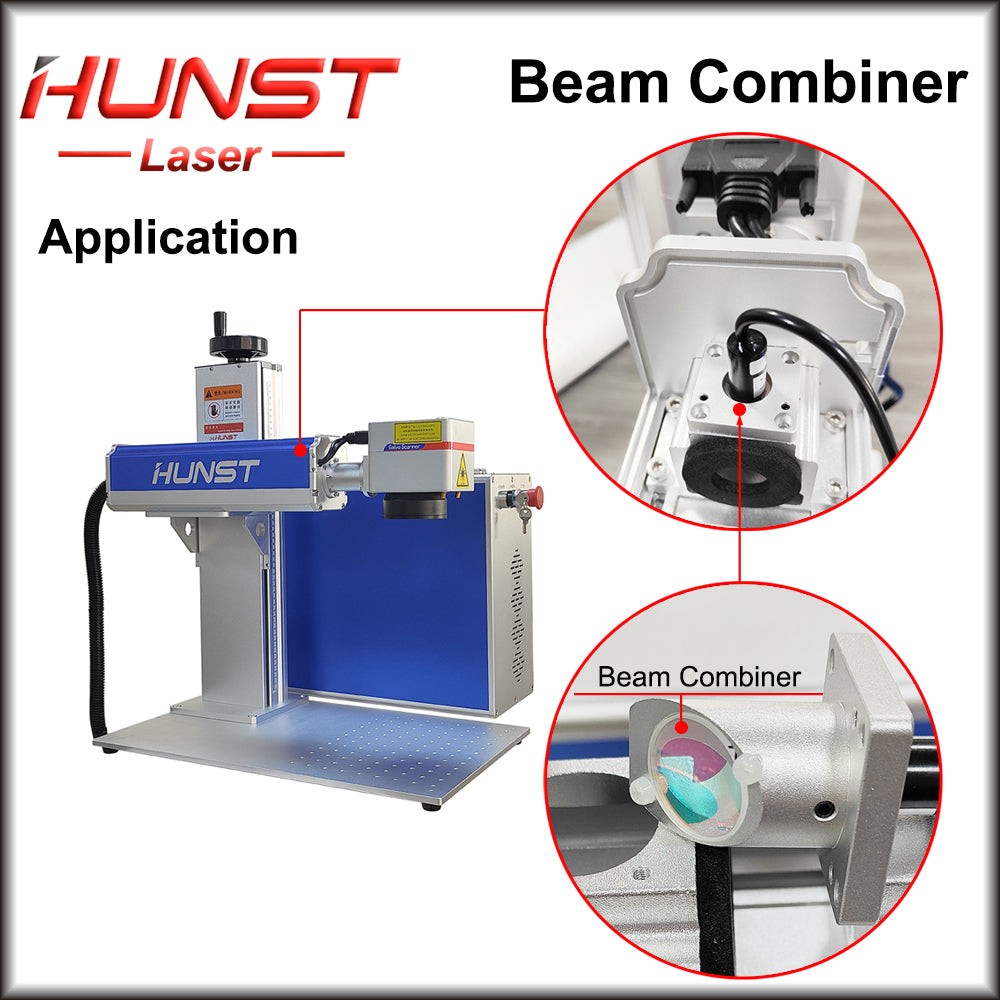 Hunst 1064nm Fiber Laser Beam Combiner Lens Diameter 20mm Beam Combining Lens Red Light for Marking Machine Optical System