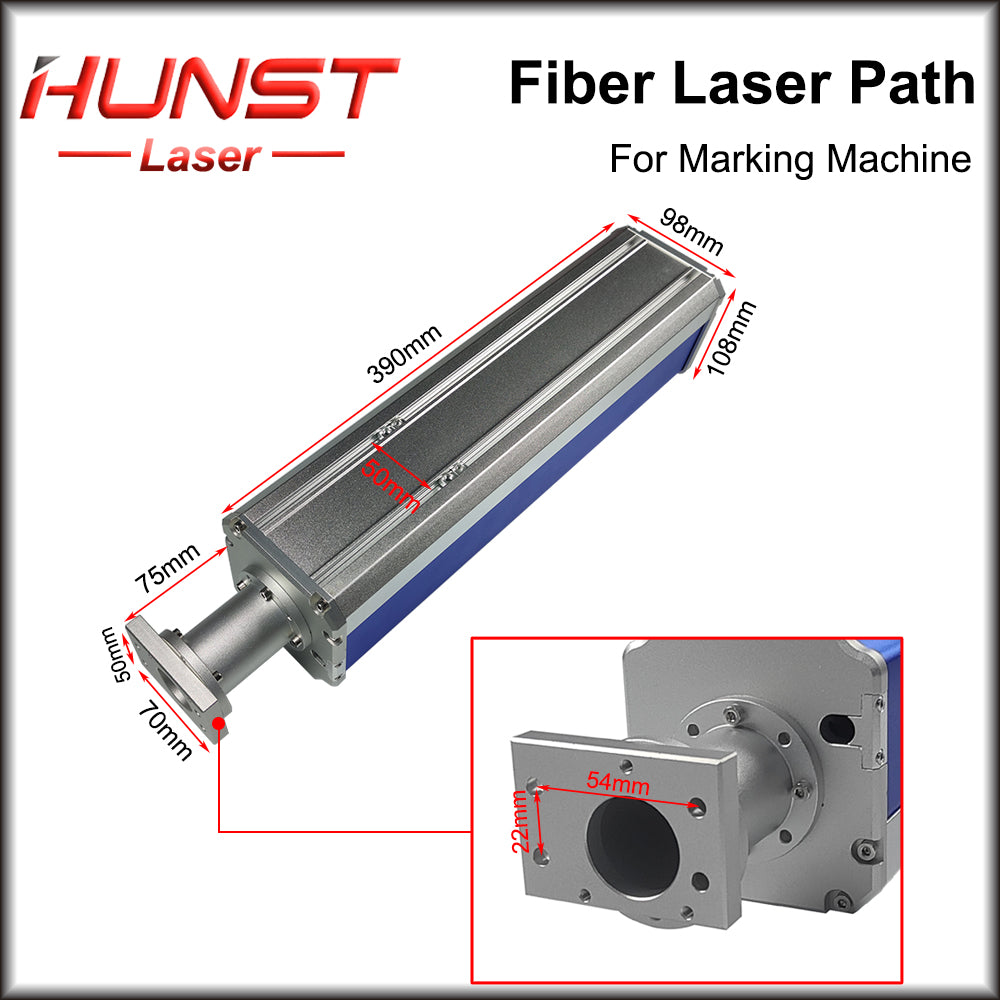 Caminho de laser de fibra HUNST, invólucro de caminho padrão azul, interface Rayucs MAX JPT para máquina de marcação e gravação a laser