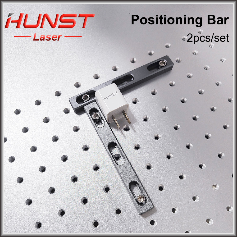 HUNST Worktable Positioning Bar 2pcs 130*16mm Dia.6mm + 4pcs Positioning Screw for DIY Fiber & Co2 & UV Laser Marking Machine