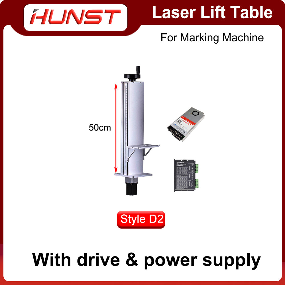 Hunst Laser Marking Machine Lift Table Z-axis Lift Stand Altura 500 e 800MM, Com Controle de Motor Mesa Elevatória Elétrica