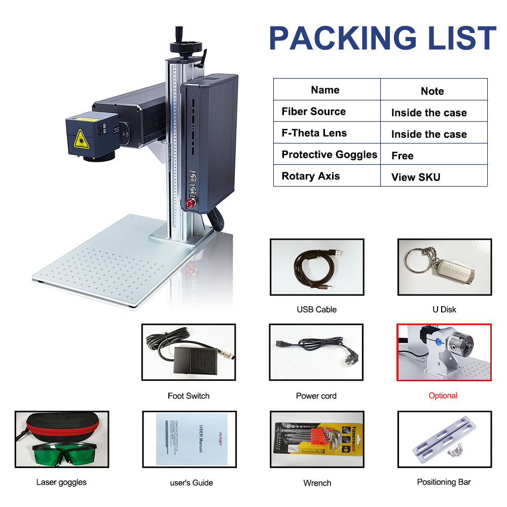 HUNST 10.6um Co2 Laser Engraving Machine 35W Metal RF Laser Tube Suitable For Leather, Cloth, Wood Board, Plastic Marking