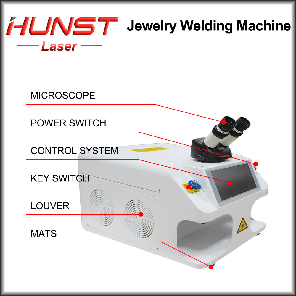 Hunst Jewelry Laser Welding Machine 80W Soldering Mini Portable Fiber Laser Welder Gold Silver Titanium Metal Rings Necklace