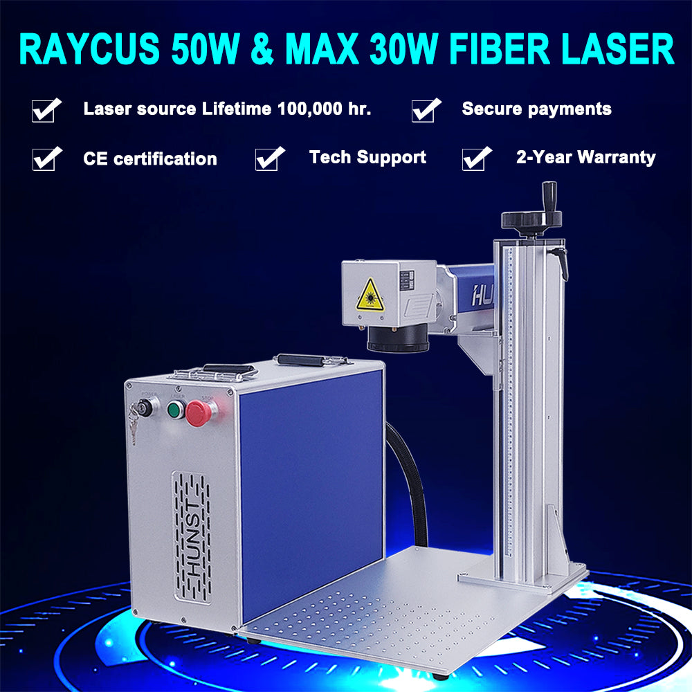 Hunst Tax free 50W 30W Fiber Laser Marking Machine Raycus para DIY Jewelry Engraving Gold, Silver, Metal, Frete grátis no Brasil, UE, México