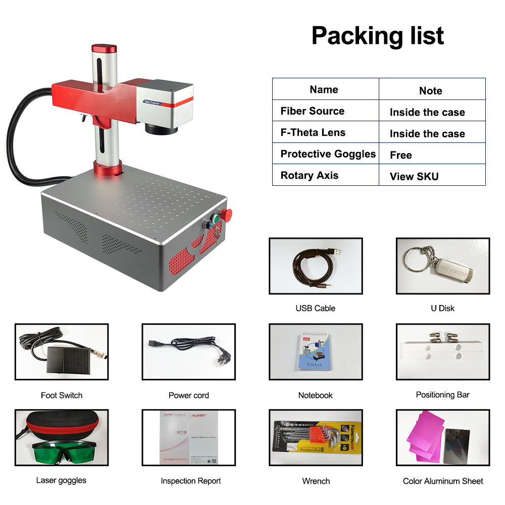 Hunst MAX 30W Portable Foldable Mini Fiber Laser Marking Machine.