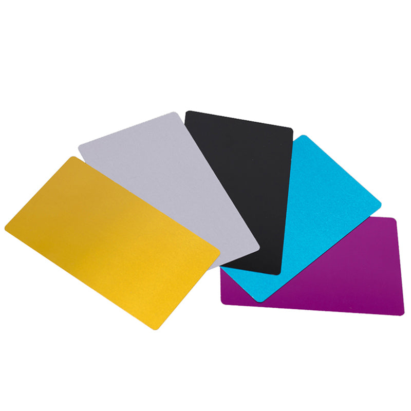 Hunst 100PCS/LOTE Cartões de Nome Comercial Multicolorido Liga de Alumínio Folha de Metal Material de Teste para Máquina de Marcação a Laser