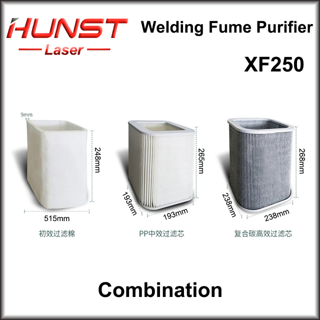 Elemento filtrante para extractor de humos láser Hunst para XF180 XF250 Purificador absorbente de humos de soldadura Colector de polvo HEPA Colector de polvo HEPA