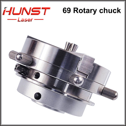 Hunst D69 Auto Lock Rotary Attachment CNC Router Laser Marking Machine Rotary Axis Chuck for Ring Bracelet Jewelry Engraving.