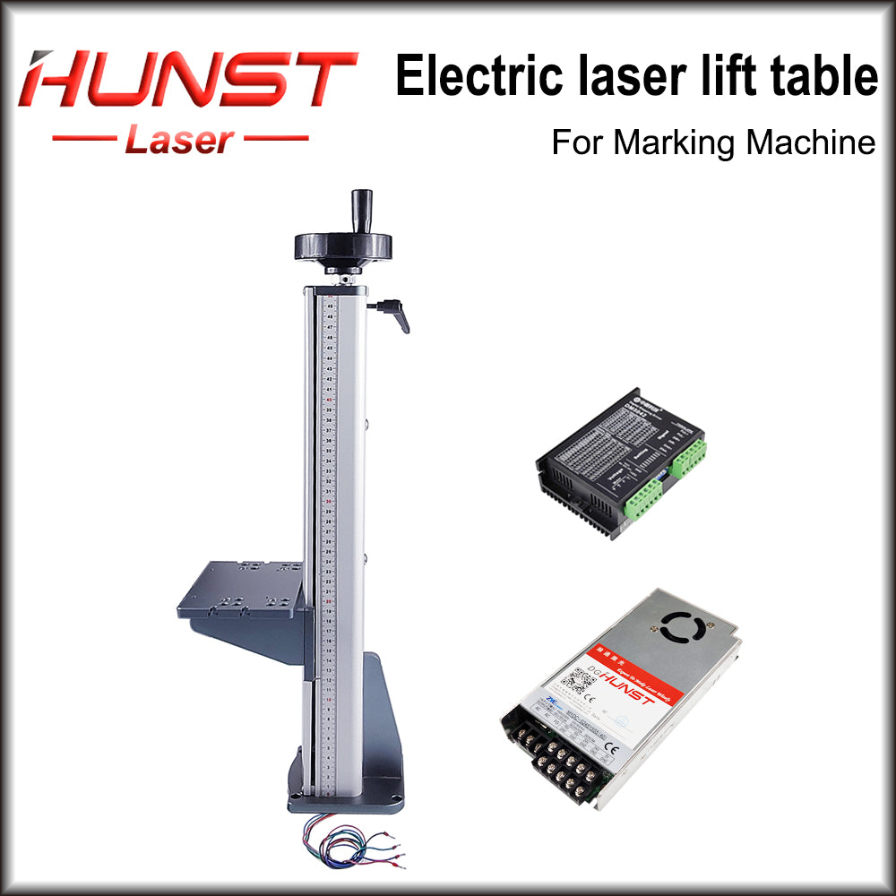 Hunst Laser Marking Machine Automatic Lift Table Z-axis Lift Stand Height 500mm, With Motor Control Electric Lifting Table.