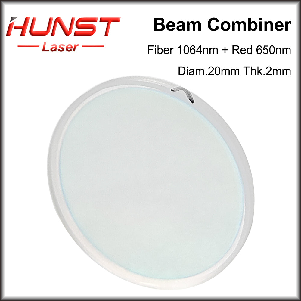 Hunst 1064nm Fiber Laser Beam Combiner Lens Diameter 20mm Beam Combining Lens Red Light for Marking Machine Optical System