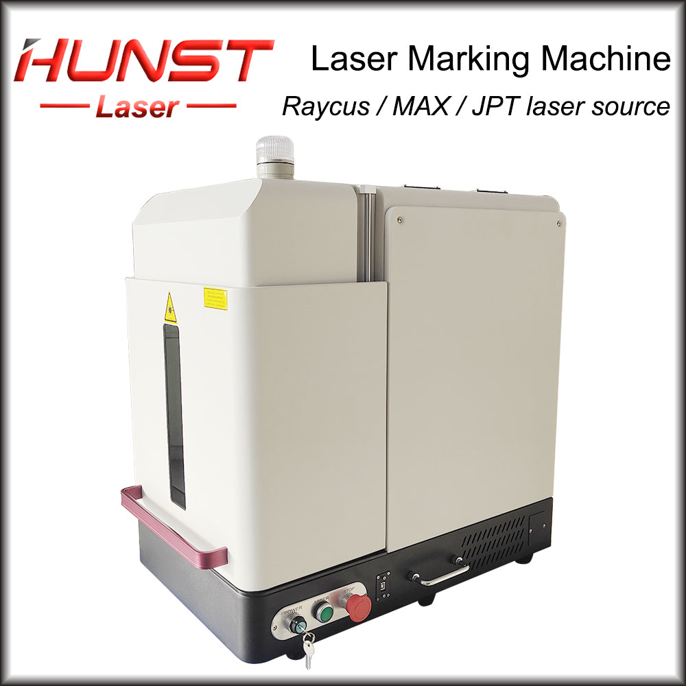 Hunst Enclosed  20 30 50 100W JPT M7 MOPA MAX Raycus Fiber Laser Marking Machine Price for Gold Silver Jewelry Cutting Engraving
