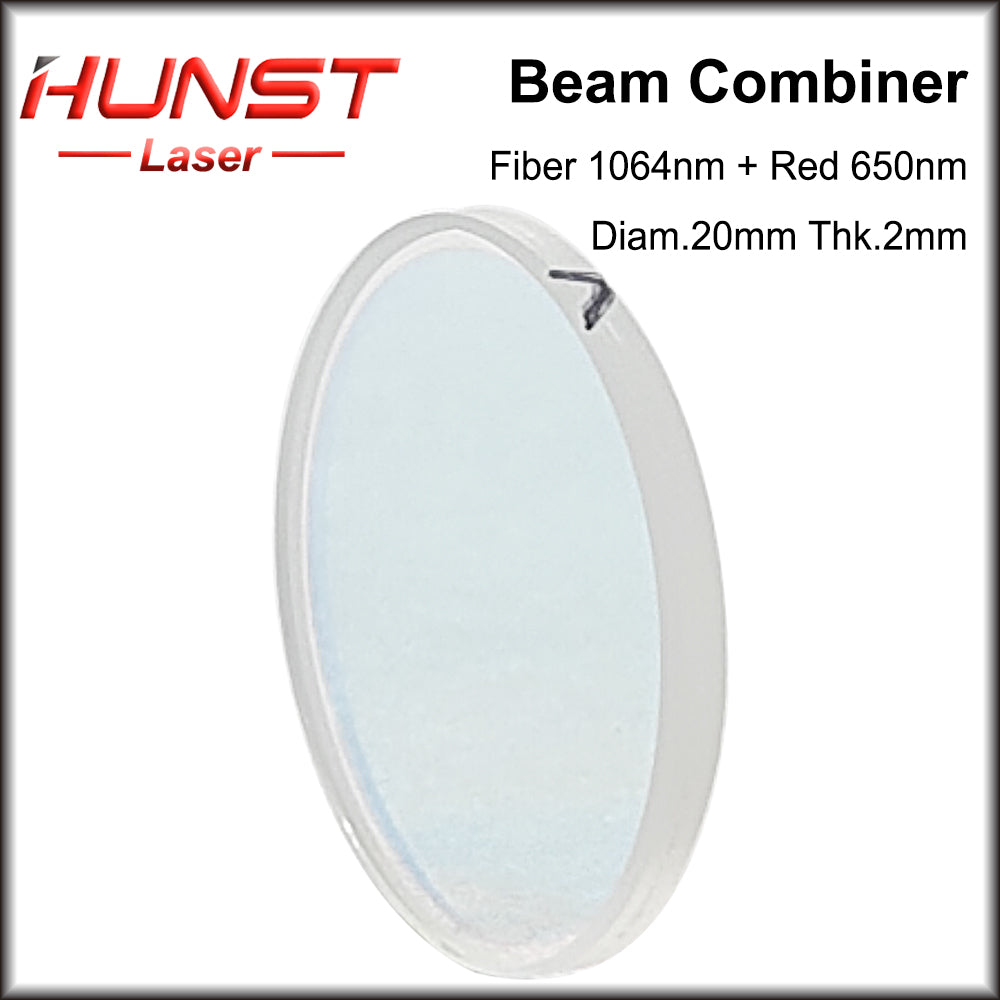 Hunst 1064nm Fiber Laser Beam Combiner Lens Diameter 20mm Beam Combining Lens Red Light for Marking Machine Optical System