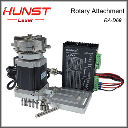 Hunst D69 CNC Router Laser Marking Machine Rotary Axis Chuck for Ring Bracelet  Jewelry Engraving Auto Lock Rotary Attachment