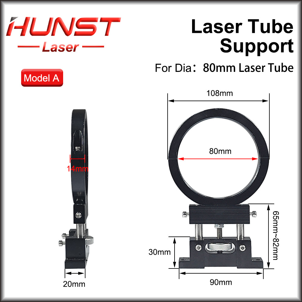 Hunst Metal Co2 Laser Tube Holder Support Mount Diameter 80mm for Laser Engraving Cutting Machine