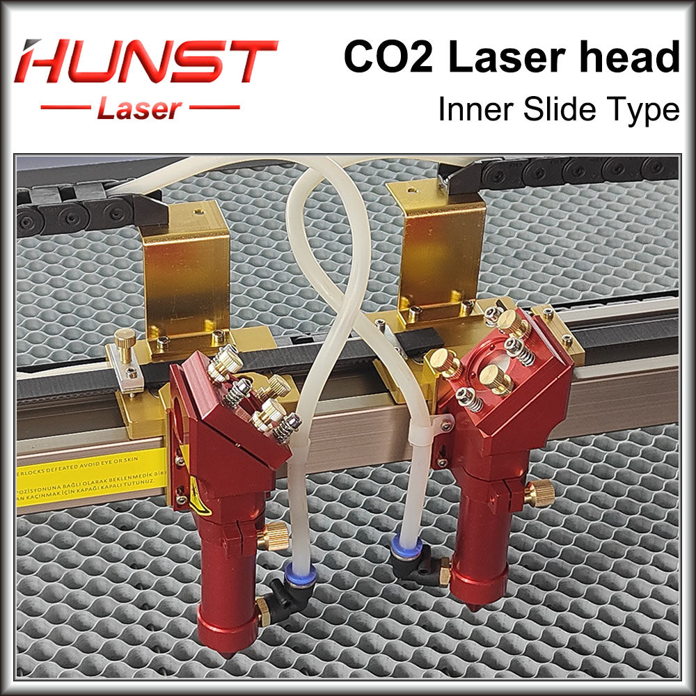 Hunst Hot Sell Inner Slide Type CO2 Laser Head with Air Nozzle for Inner Guide Rail Laser Cutting Machine Spare Parts