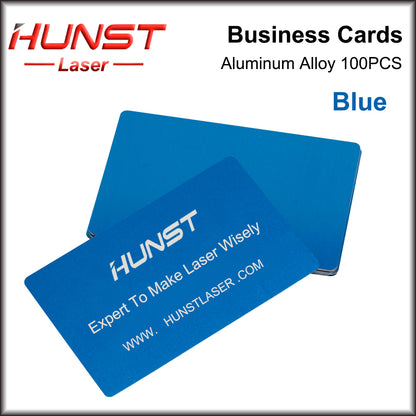 Hunst 100PCS/LOT Business Name Cards Multicolor Aluminium Alloy Metal Sheet Testing Material for Laser Marking Machine