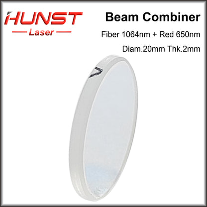 Hunst 1064nm Fiber Laser Beam Combiner Lens Diameter 20mm Beam Combining Lens Red Light for Marking Machine Optical System