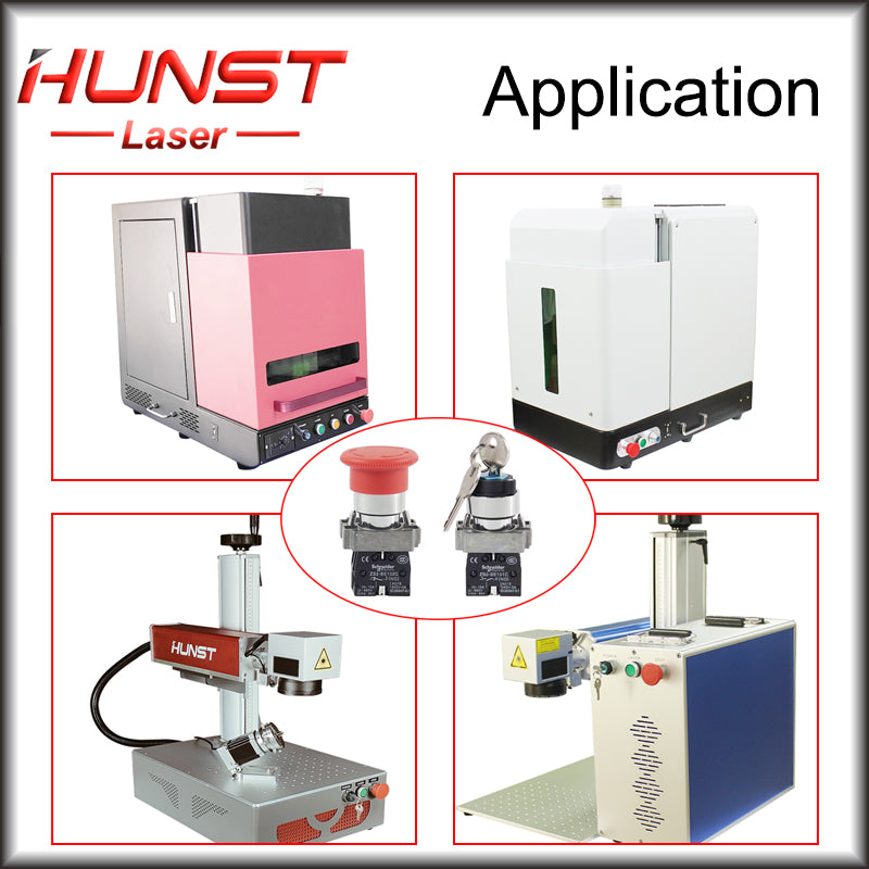 Hunst Emergency Stop Button NC Key Switch NO AC15 10A for CO2 Laser Engraving Cutting Machine