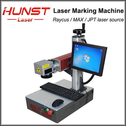Hunst 20w 30w 50w Fiber Laser Marking Machine Equipped With A PC Computer For Laser Engraving On Metal, Gold And Silver Jewelry