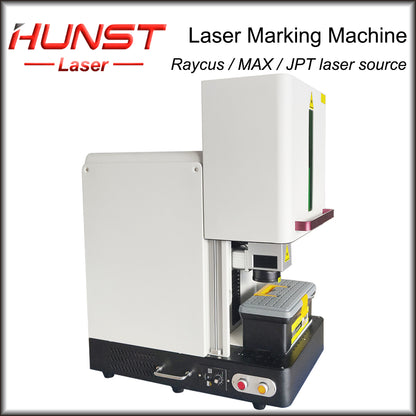 Hunst Enclosed  20 30 50 100W JPT M7 MOPA MAX Raycus Fiber Laser Marking Machine Price for Gold Silver Jewelry Cutting Engraving